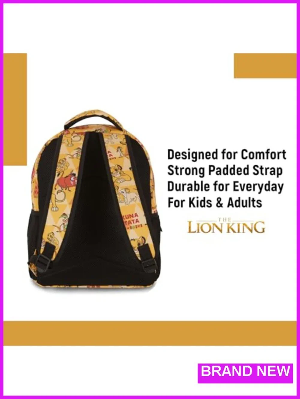 Disney Lion King Kids Backpack - School Bag with Simba Print